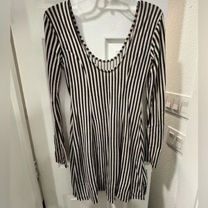 4/$15 Urban Outfitters Sparkle & Fade Monochrome Striped Long Sleeve Dress